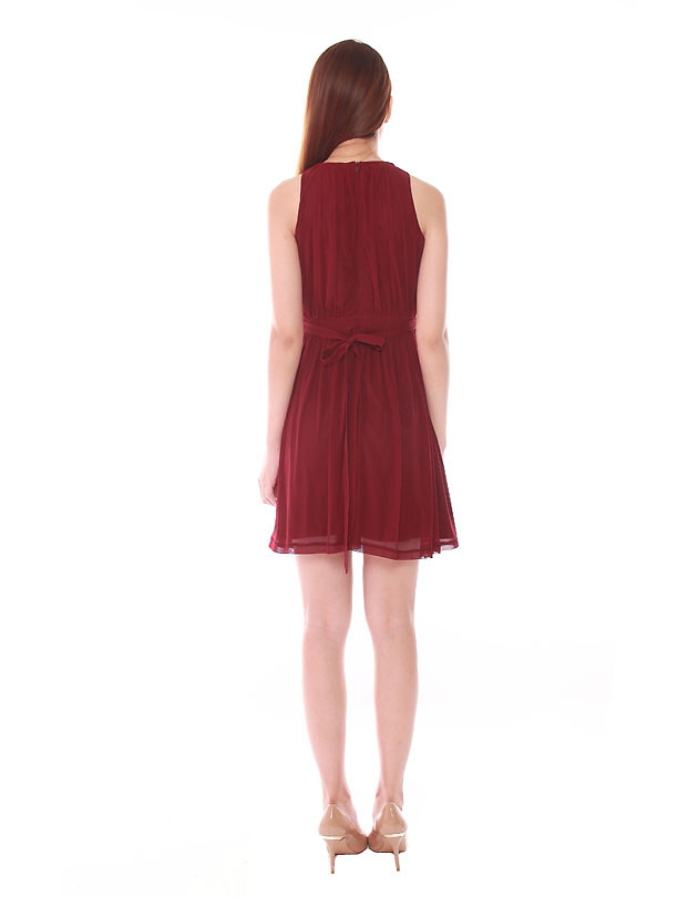 Paris Dress in Maroon